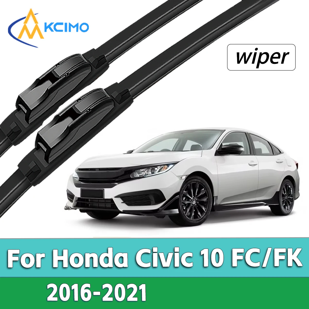 

Front Windshield Wiper Blades For Honda Civic 10 FC/FK 2016-2021 All Weather Silent Streak Free Rubber Window Wiper Replacement