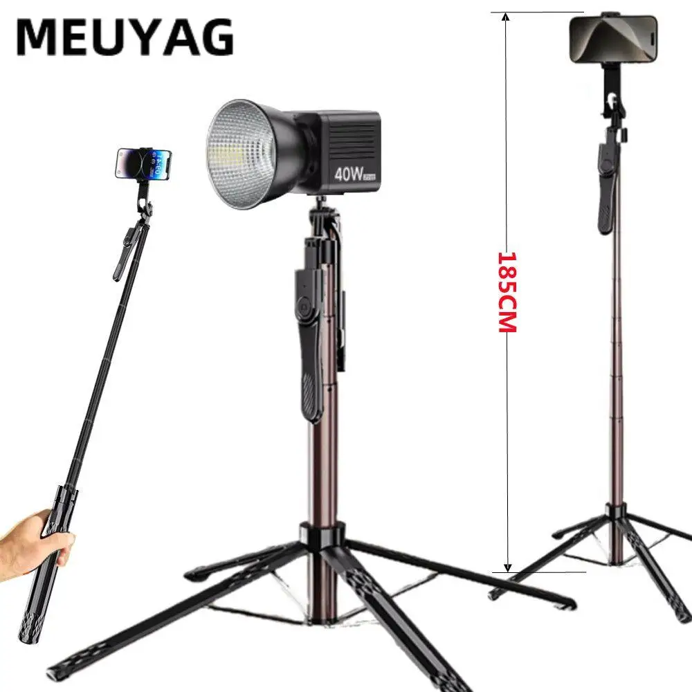 

MEUYAG Новый 1,85M 360° ° Вращающийся штатив для камеры смартфона с затворюванием Bluetooth, беспроводная палка для селфи, держатель для телефона