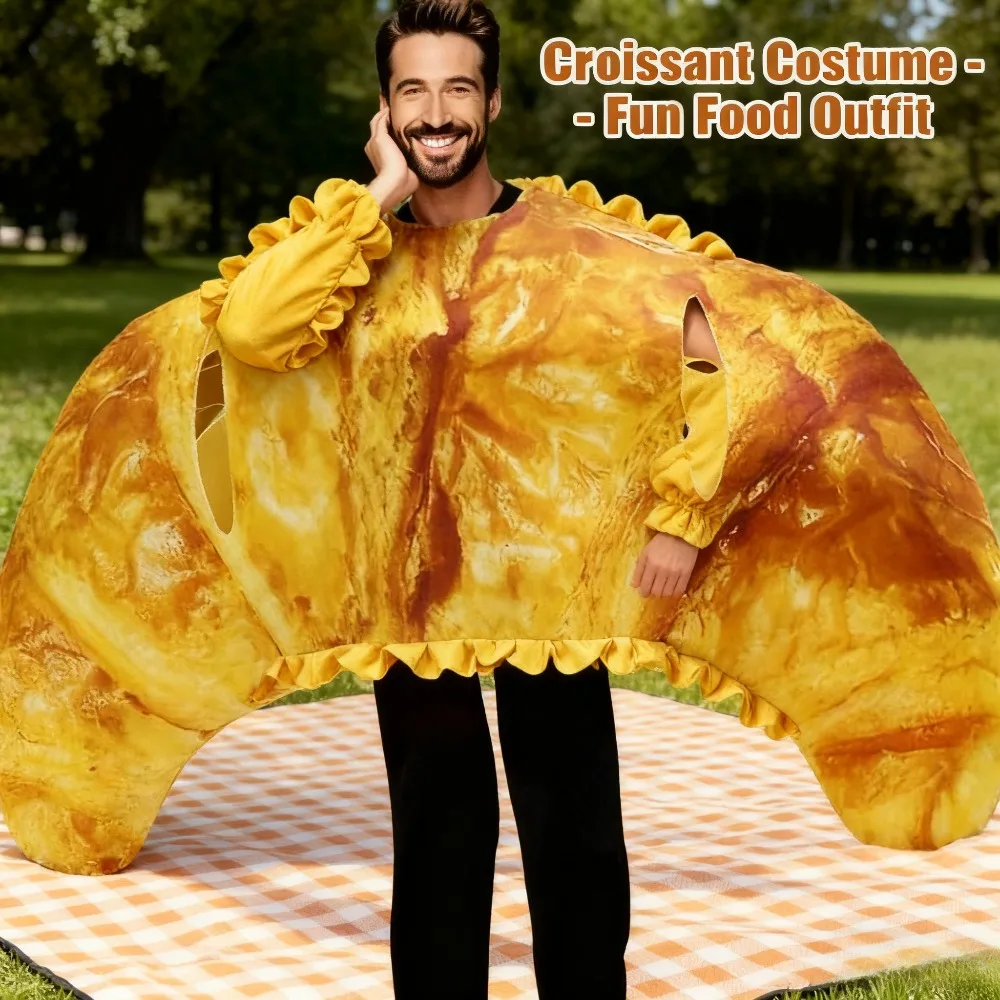 

Классический костюм круассана для взрослых 2025 года, забавное платье