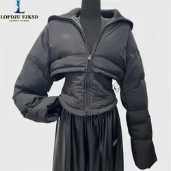 Adjustable Waist Cotton Coat for Women, England Style Jacket, Female Clothing, Loose, Thick, Warm , New, Winter, 2024