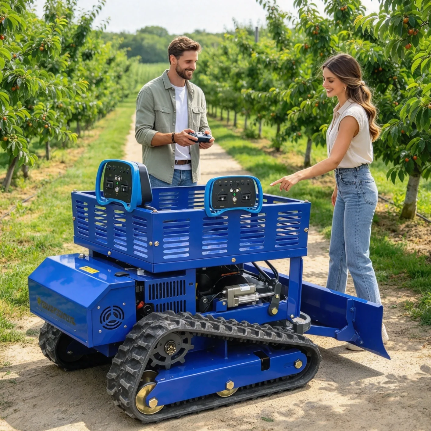 Customized Remote Control Lawn Mower off-road walking structure, handy tool to clean messy mixed weeds growing