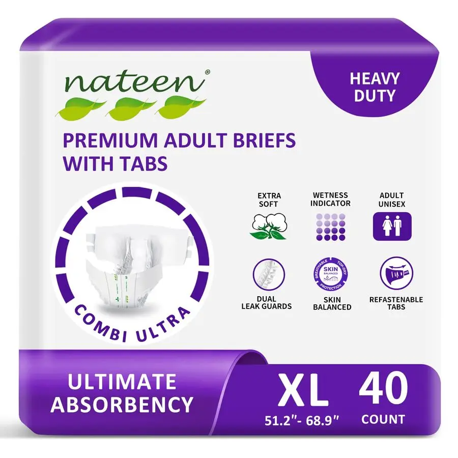 حفاضات كومبي الترا للبالغين مع علامات تبويب للنساء والرجال، سراويل داخلية واقية من سلس البول ماصة للغاية، شديدة التحمل، مقاومة للتسرب #1