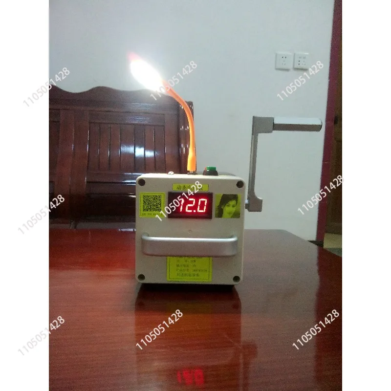 New Small 220V High Power Hand Crank Outdoor Mobile Phone Notebook Charging Generator 12V 5V 35W Lithium Battery Version
