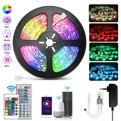 Inteligentne Wifi taśmy LED dla Alexa Luces LED światła RGB 5050 12V IP20 LED światła 24 klucz kontrola aplikacji Fita listwy LED podświetlenie