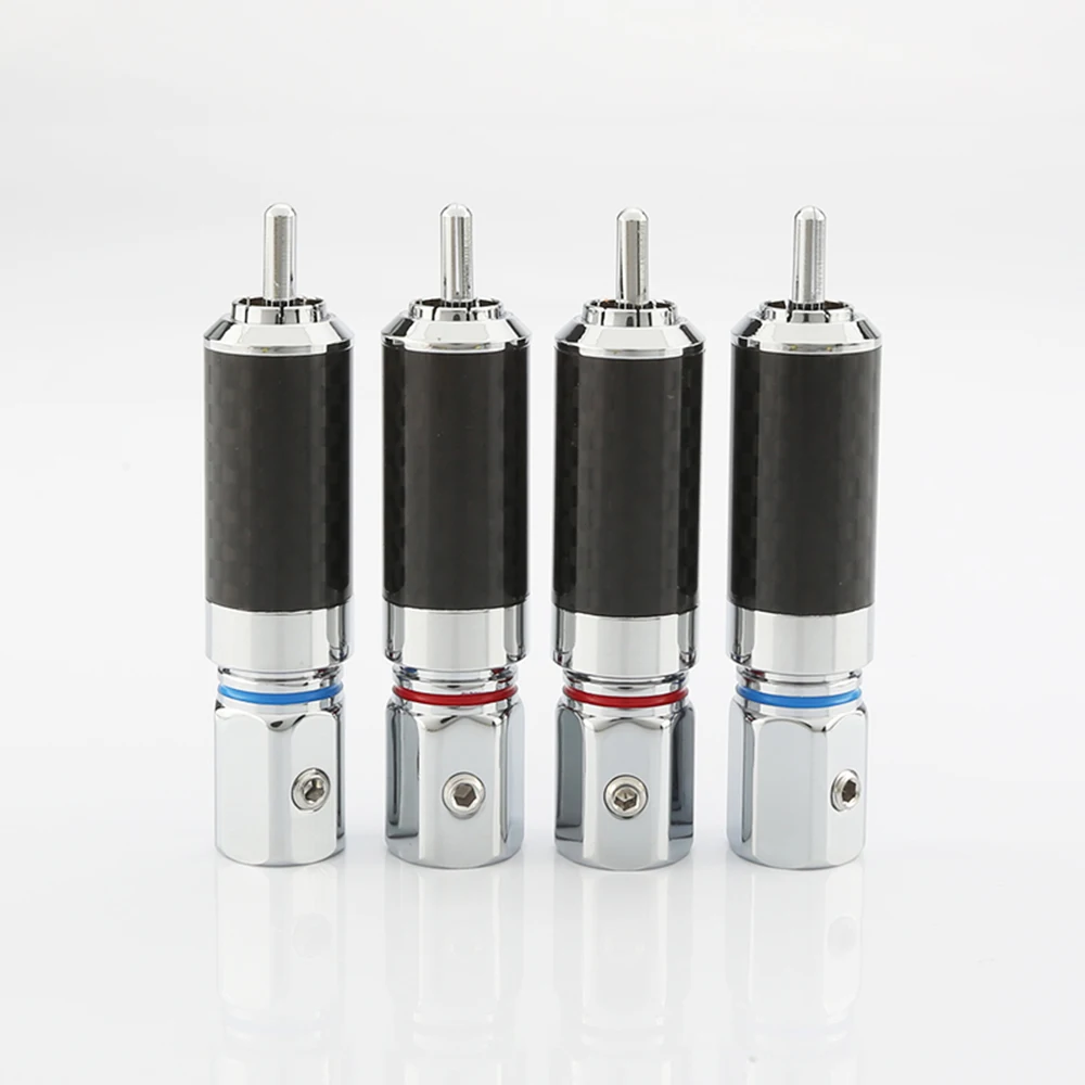 Hifi RCA-Anschluss 10mm Kohle faser vergoldet RCA Lotus Plug Lautsprecher Terminal Audio Power Subwoofer Verstärker DIY RCA-Buchse