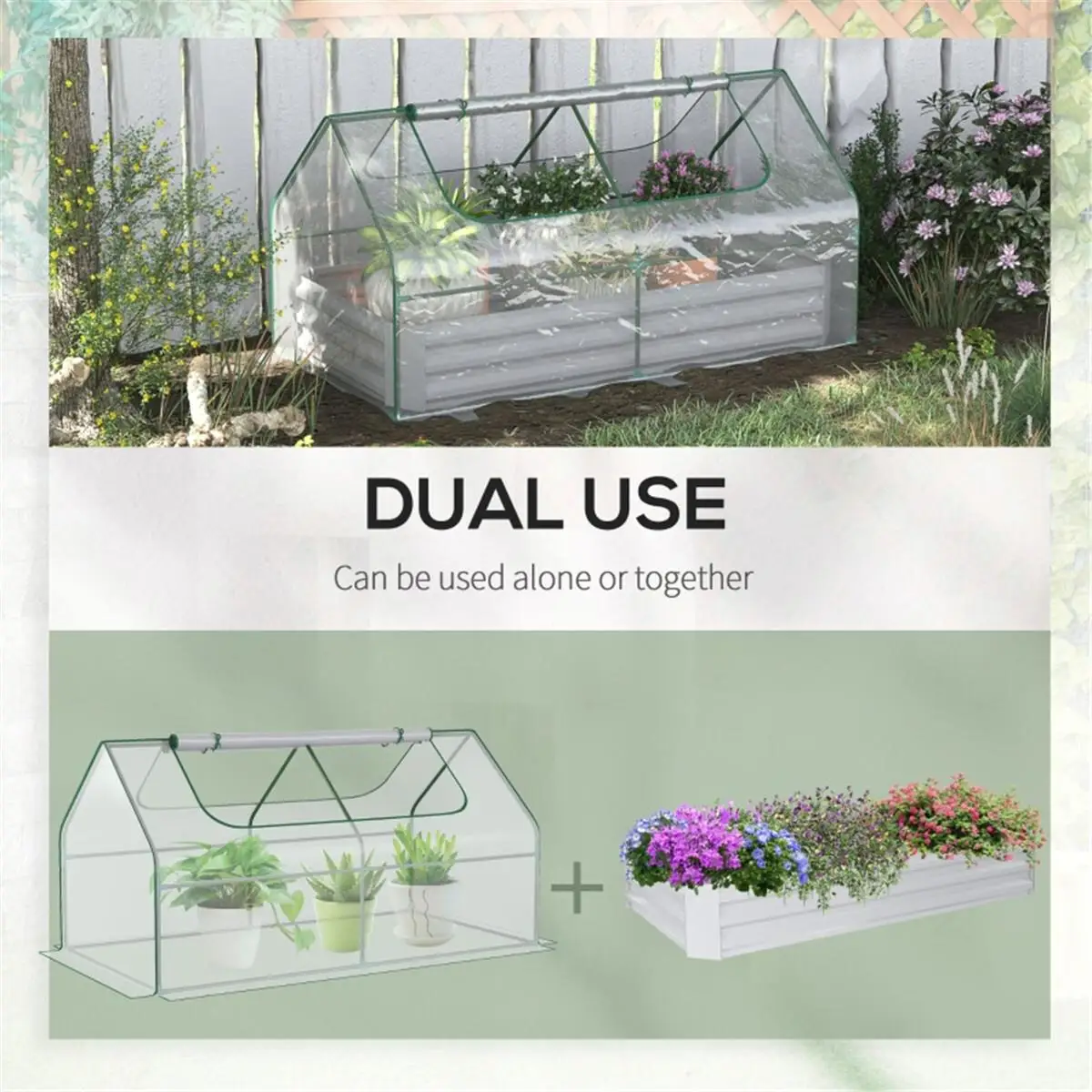 Portable Mini Greenhouse for Seedlings - Outdoor Garden Plant Shelter with Clear Cover