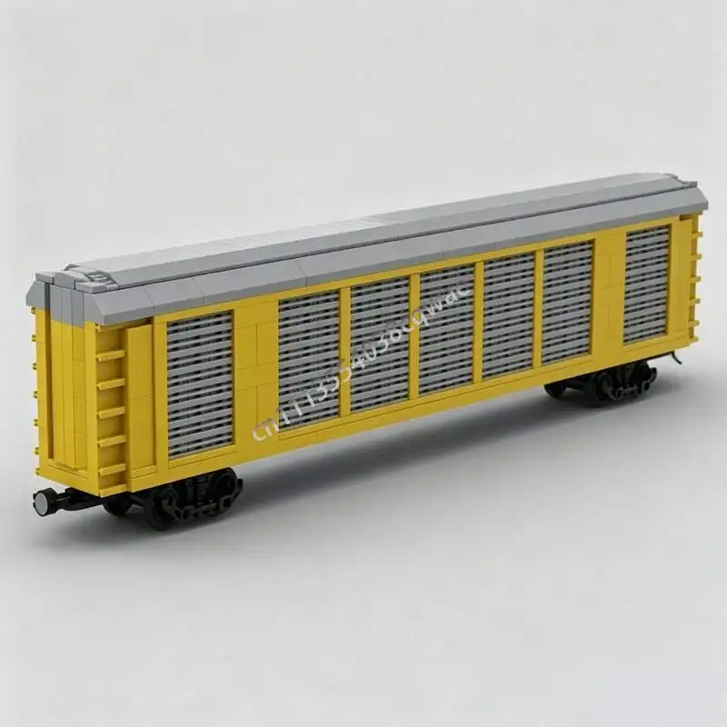 NEW 1253PCS Autorack Rail Car Train MOC Model Custom Puzzle Technical DIY Assembly Building Blocks Creative Toy Collection Gift