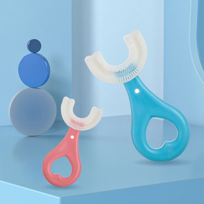 U Shaped Baby Toothbrush CHildren 350 Degree U-Shaped Child Toothbrush Teethers Brush Silicone Kids Teeth Oral Care Cleaning