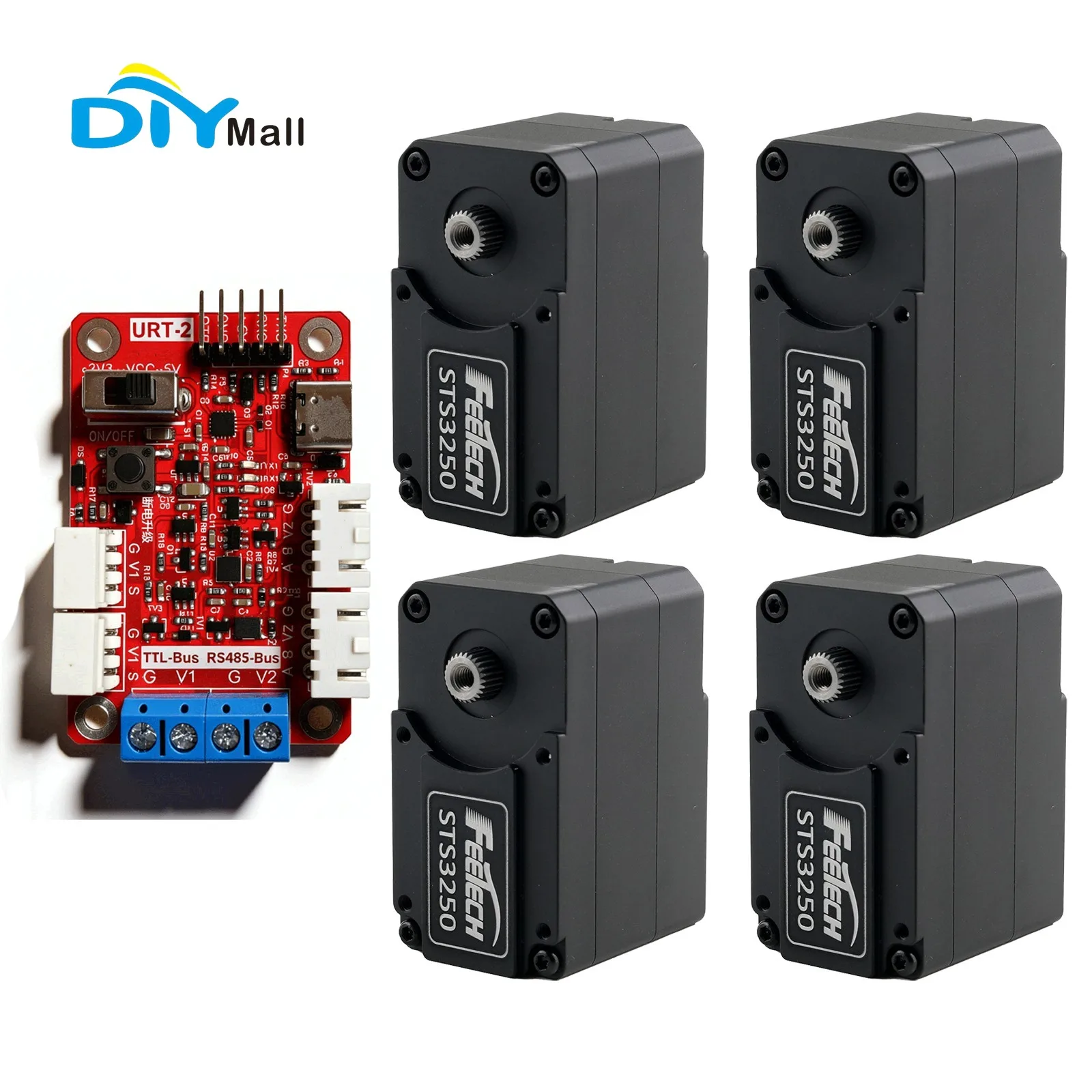 Feetech STS3250 12V 50KG Coreless Motor Magnetic Encoder Servo Double Shaft TTL Protocol For Robot Arm 360 Degree
