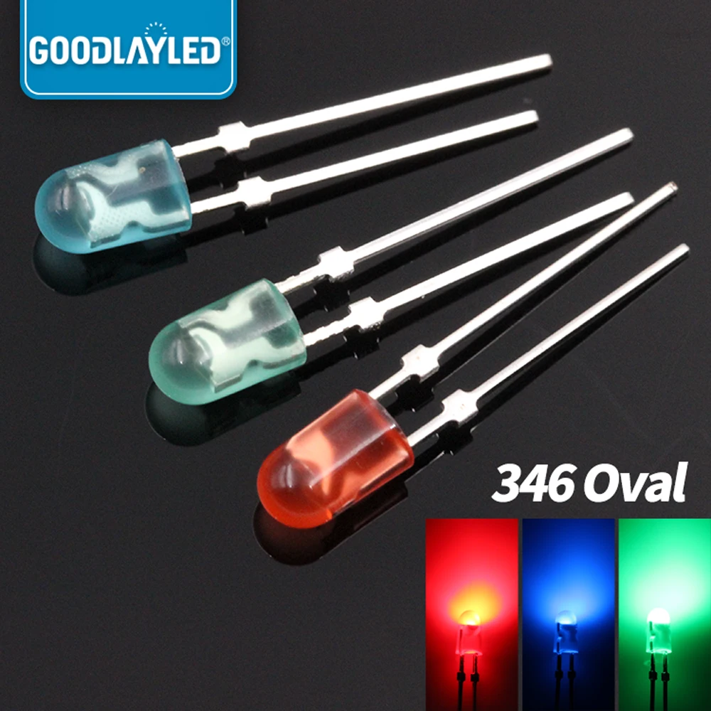 1000PCS 3×4×6mm Oval Short Leg Multicolor DIP LED Lamp Beads Light Emitting Diode