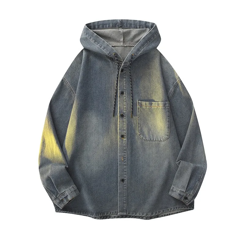 Spring and Autumn new loose daily high quality comfortable American vintage plus size men's multi-colored denim jacket M-3XL