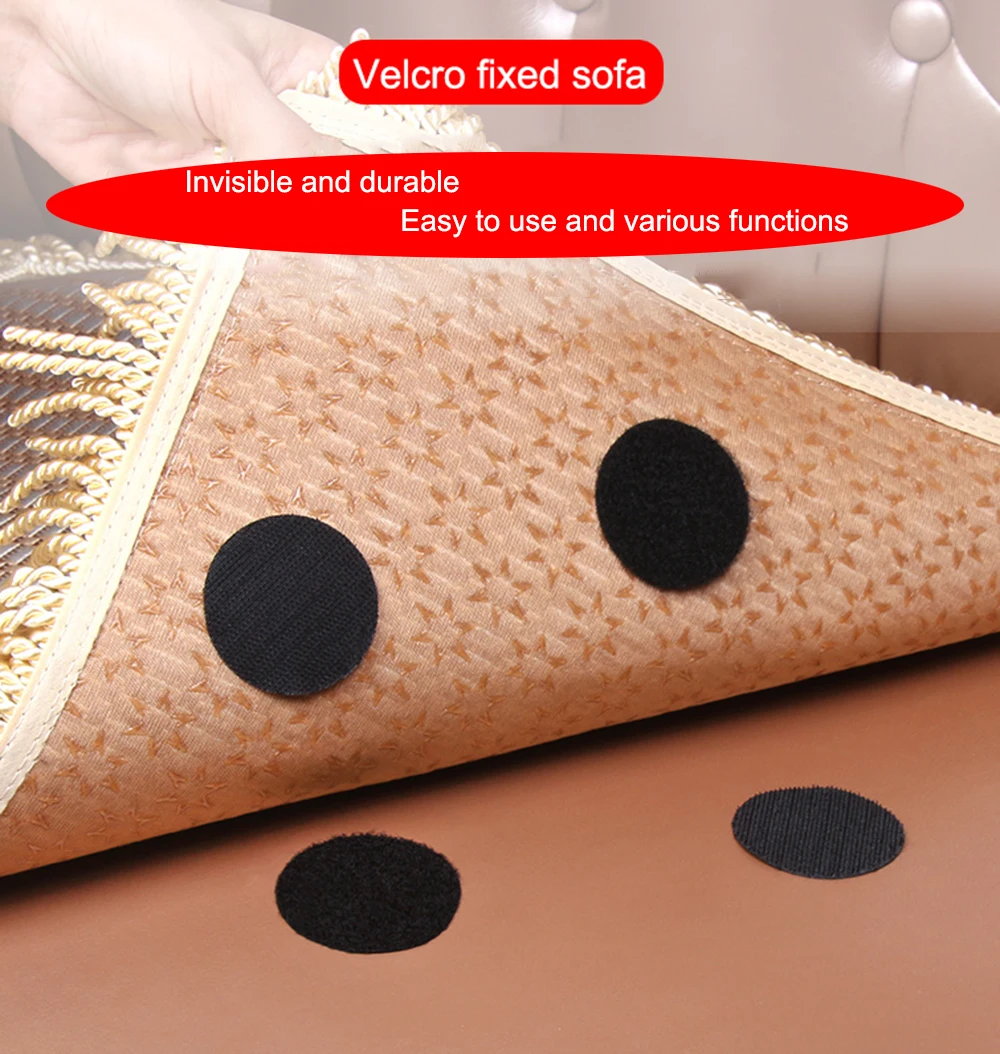 5/10/20/30Pair Double Faced Adhesive Fixing Stickers Carpet Pad Dashboard Mat Fixed Patch Floor Anti Skid Grip Hook and Loop Dot
