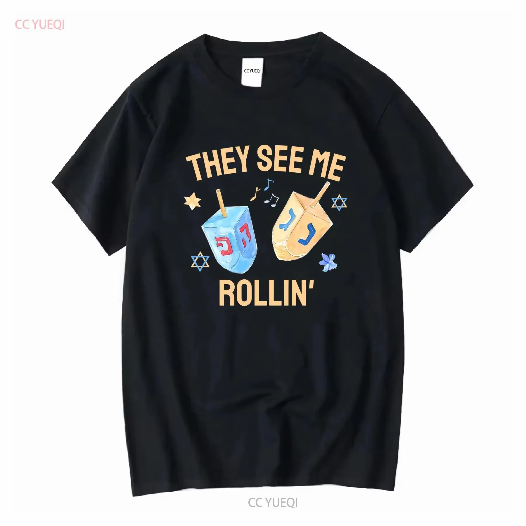They See Me Rollin Hanukkah T Shirt for Women Sweaters Funny shirts dreidel חנוכה חולצה chanukah 2021 Jewish vintage Washed