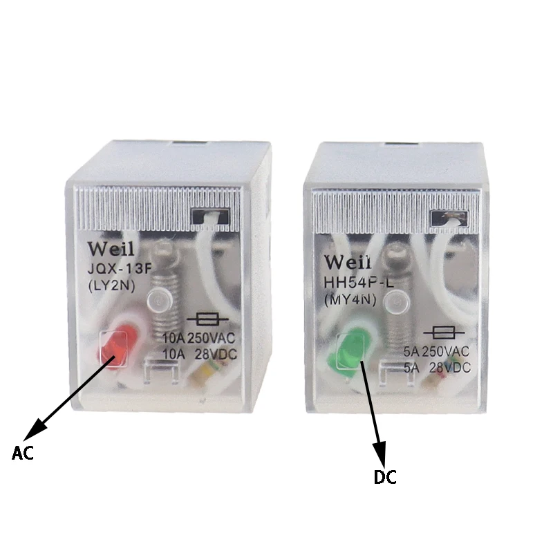 1PCS LED MY4 General Purpose Relay 4pdt,14pins relais AC/DC 12V 24V 36V 48V 110V 220V 380V MY4NJ relay switch