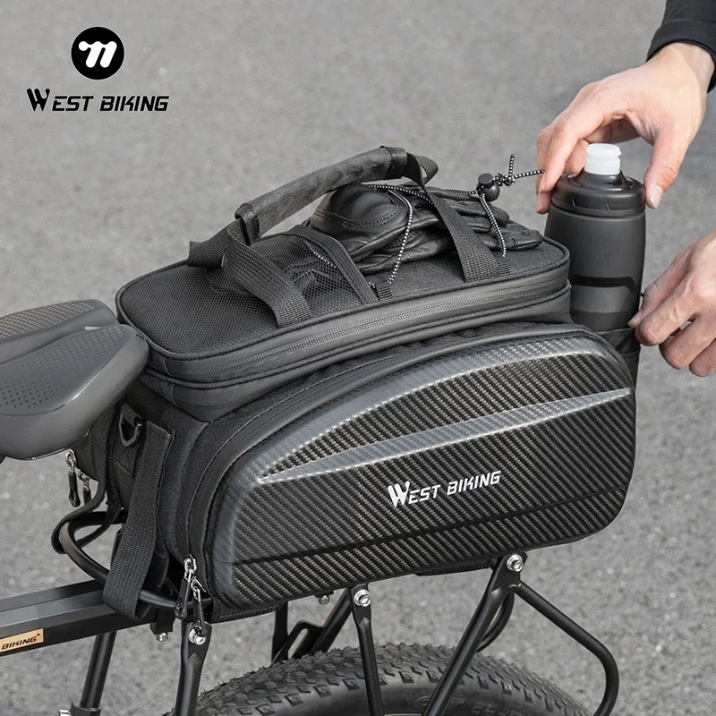 

Велосумка на задний багажник WEST BIKING большой вместимости, многофункциональная, из EVA, для MTB и шоссейных велосипедов, расширяемая, для велосипедного багажника