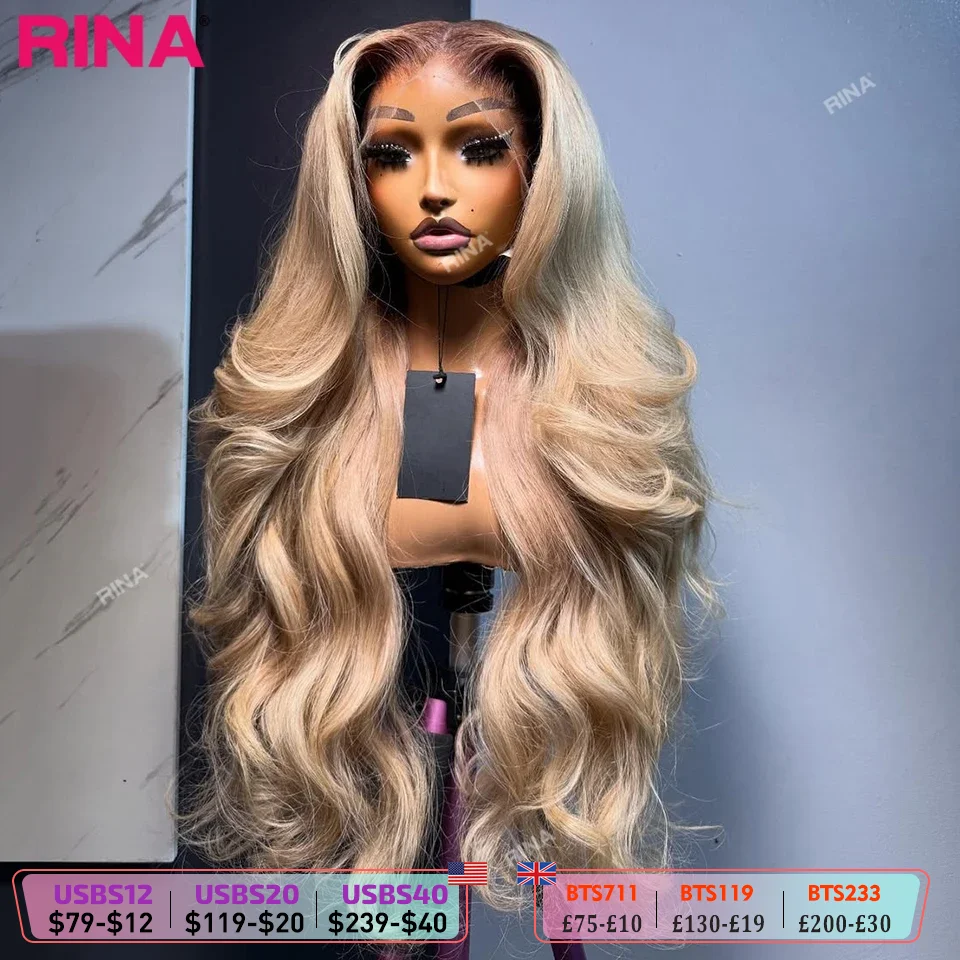 Dark Root Blonde 13x6 13x4 Hd Lace Frontal Wig Human Hair Ombre Colored Ombre Blonde Human Hair Wigs Body Wave For Women 5x5