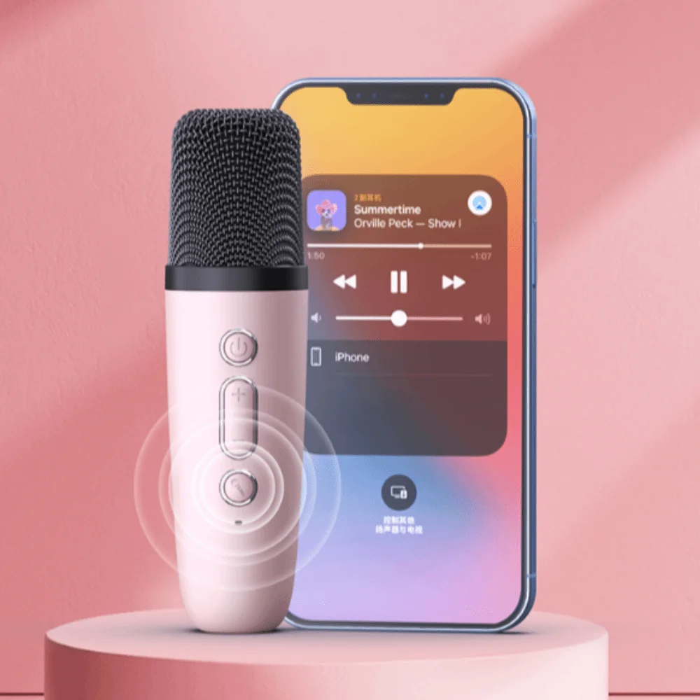 

Portable Mini Bluetooth Speaker Karaoke Machine Stereo Surround Karaoke Speaker K Song Singing Wireless Dual Microphones