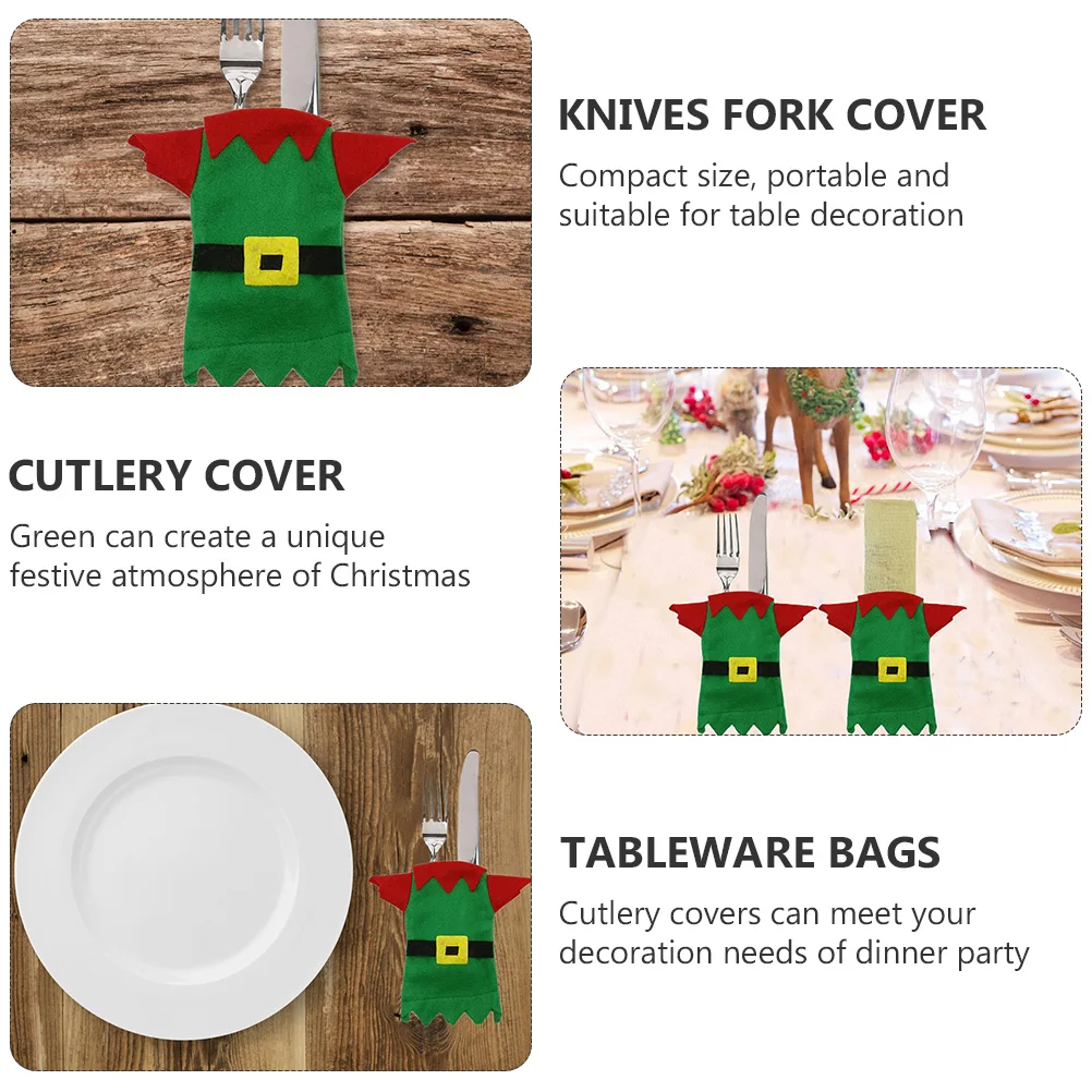 

Cutlery Set Tableware Bag Christmas Decorations Fork Covers Pockets Rack