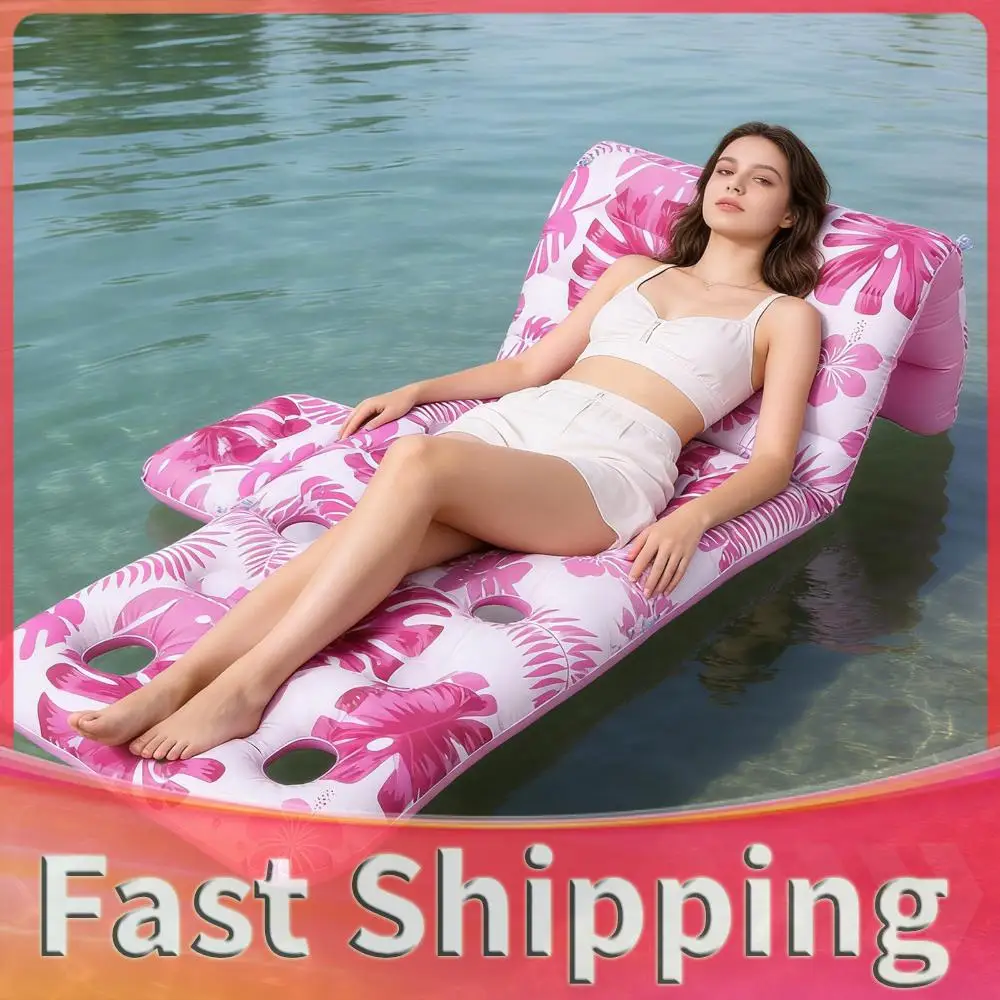 

Pool Float Lounger 59 X 33Inch Large Pool Lounger Float with Adjustable Backrest for Swimming Pool Summertime Beach Outdoor