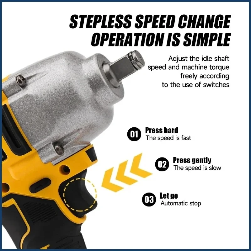 DCF892 High Torque 812N.m Cordless Impact Wrench 1/2 Inch 2000RPM Stepless Speed Power Tool for DeWALT Battery