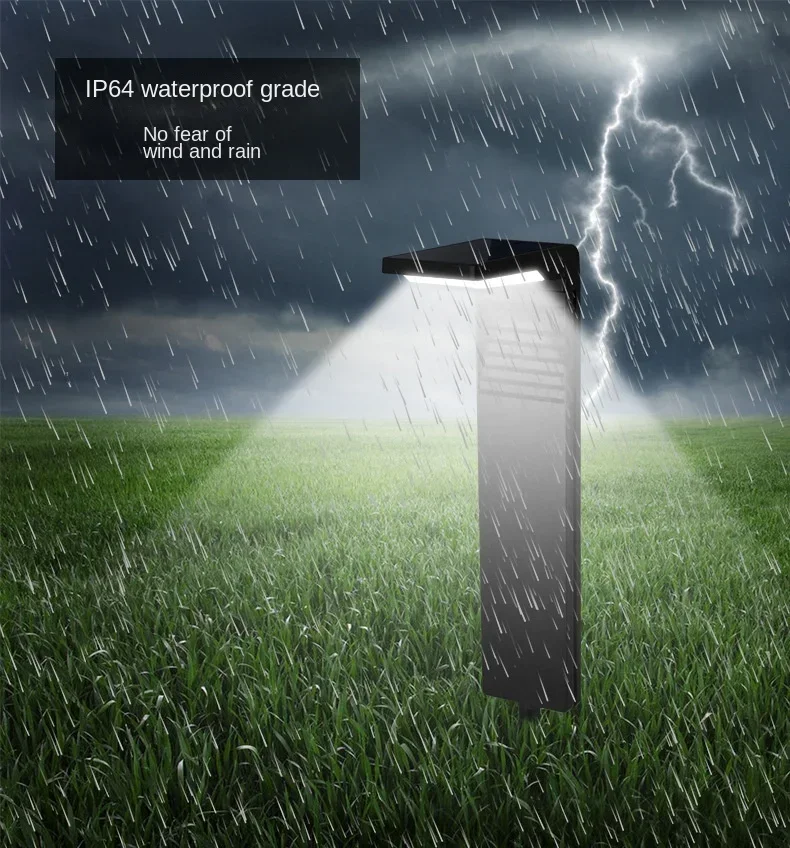 Hohe Helligkeit Outdoor IP64 Wasserdichte LED Solar Garten Lichter Einstellbare Licht Steuerung Induktion ABS + PC Rasen Lampen 2000 mAh
