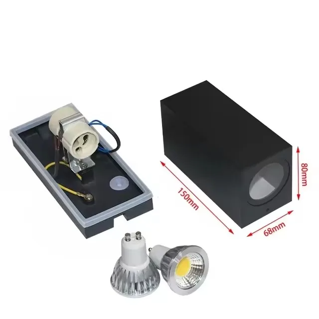 GU10 Eenvoudige moderne wandlamp voor tuinterras 5W 10W Waterdichte buiten LED-wandlamp Dubbele kopverlichting Aluminium AC110V 220V