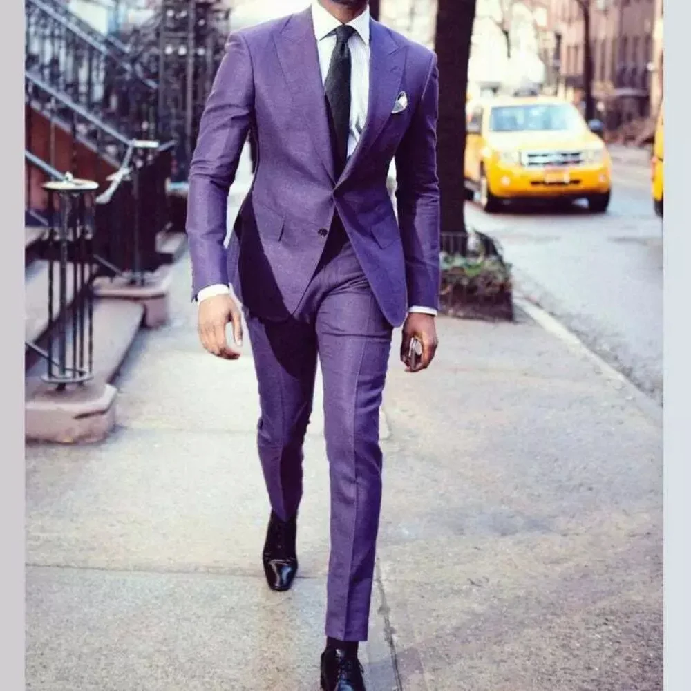 Classic men's business suit 2pc set suit Jacket Suit Pants Single breasted slim fit suit set groom suit set Man tailcoat set