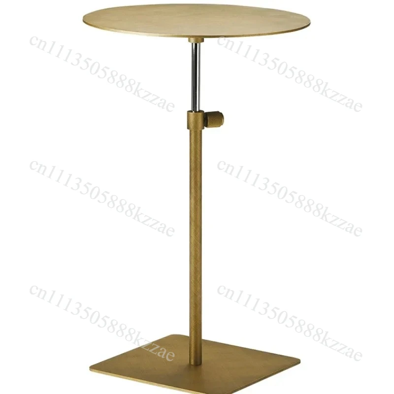 Adjustable Square Coffee Table Living Room Sofa Side Tables Light Luxury Metal Furniture Titanium Plating Mobile Bedside Tables