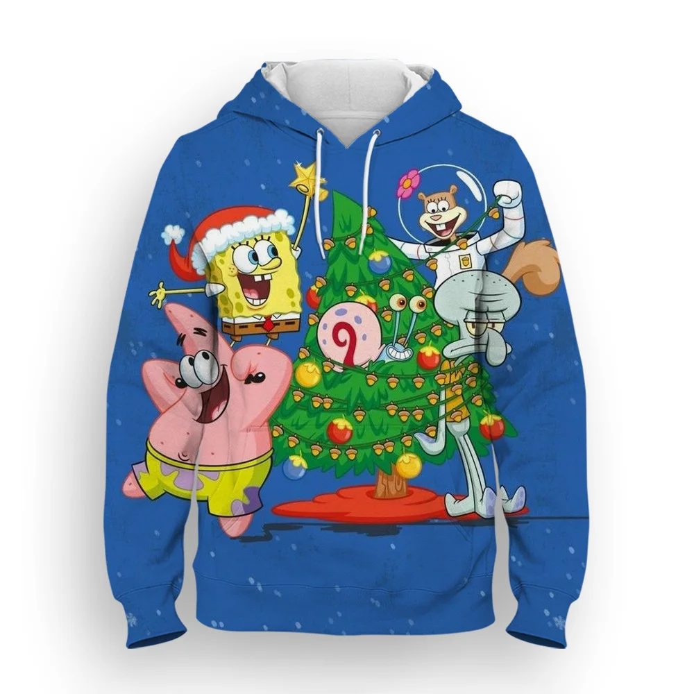 2024 New 3D SpongeBob  Men And Women Hoodie Casual Streetwear Long Sleeves Sweatshirt Fashion Tops Coat Pullover