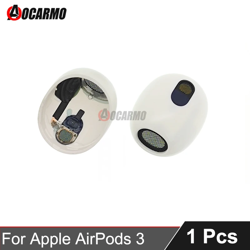 Aocarmo For Apple AirPods 3 Earphone Upper Shell Case Top Housing With Magnet Dust Mesh Net Metal sheet Repair Replacement Part