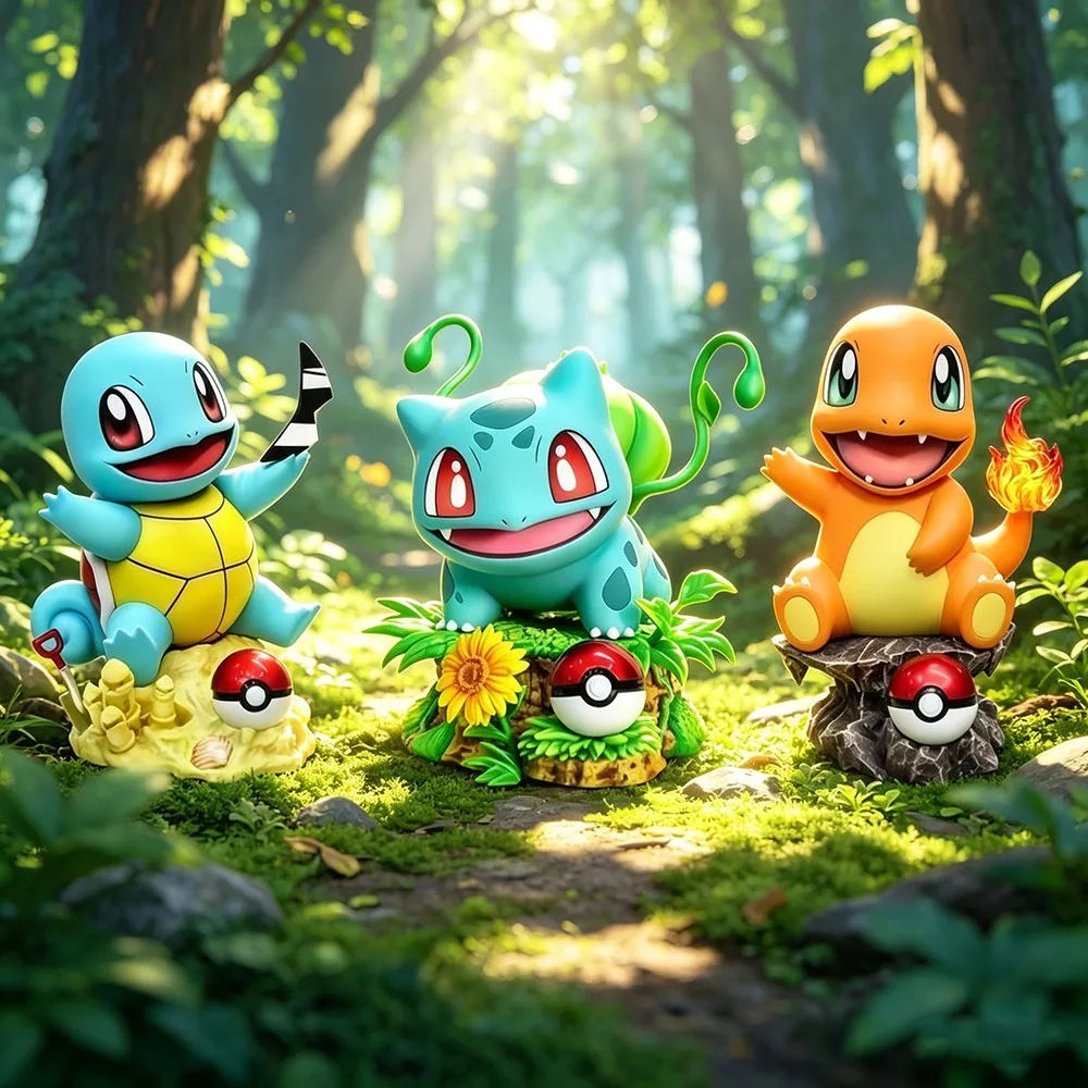 Pokemon 10 cm/3,94 Zoll Anime-Figur Bulbasaur Squirtle Charmander Actionfiguren PVC-Sammlungsmodell Spielzeug Geschenke