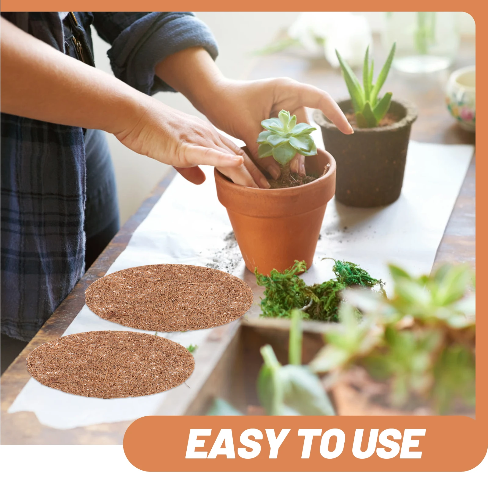 

12pcs Fiber Garden Hanging Basket Liners Pot Liners 15CM Plant Basket Fiber Replacement Garden Flowerpot Pad