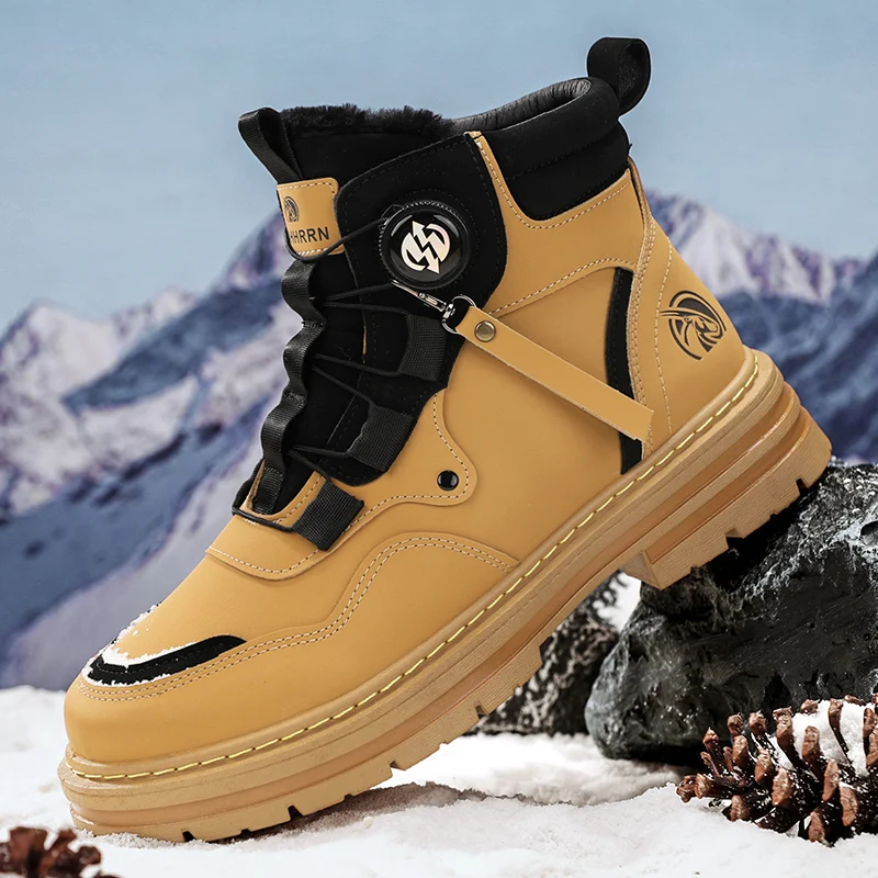 

Outdoor Warm Fur Men Combat Tactical Desert Boots Male Field Hunting Climbing Training Waterproof Sports Hiking Shoes Snow Boots