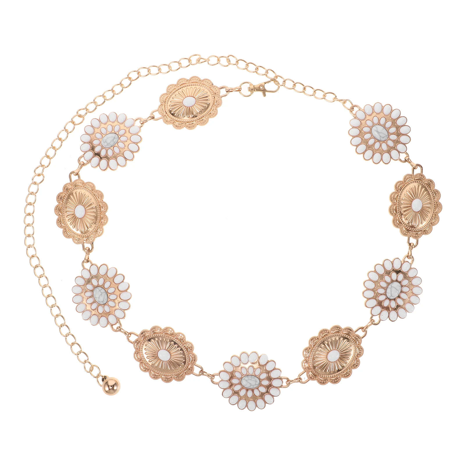 

Zinc Alloy Waist Chain Fashion Women Adjustable Unique Design Party Wedding Chain Belts Body Jewelry Western Style