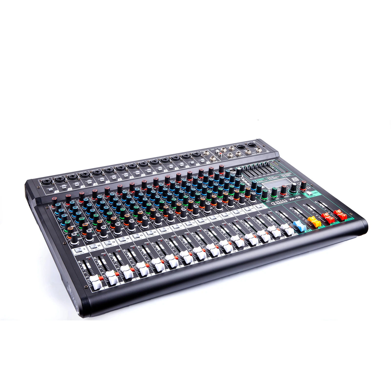 XF-16 المهنية وحدة تحكم الصوت المنزلية خلاط 16-Way USB تأثير صدى لعروض المسرح العروض الحية المواد المعدنية MP3