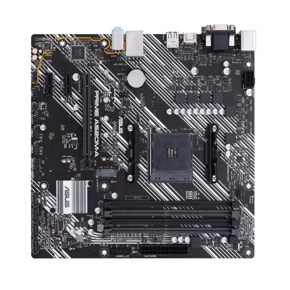 Imagem -05 - Placa-mãe Asu Prime A520m-a M-atx com Soquete Am4 para Processadores Ryzen 2a 3a Geração 5600 5600g 5700x 5700x3d 5500 Ddr4 Slot