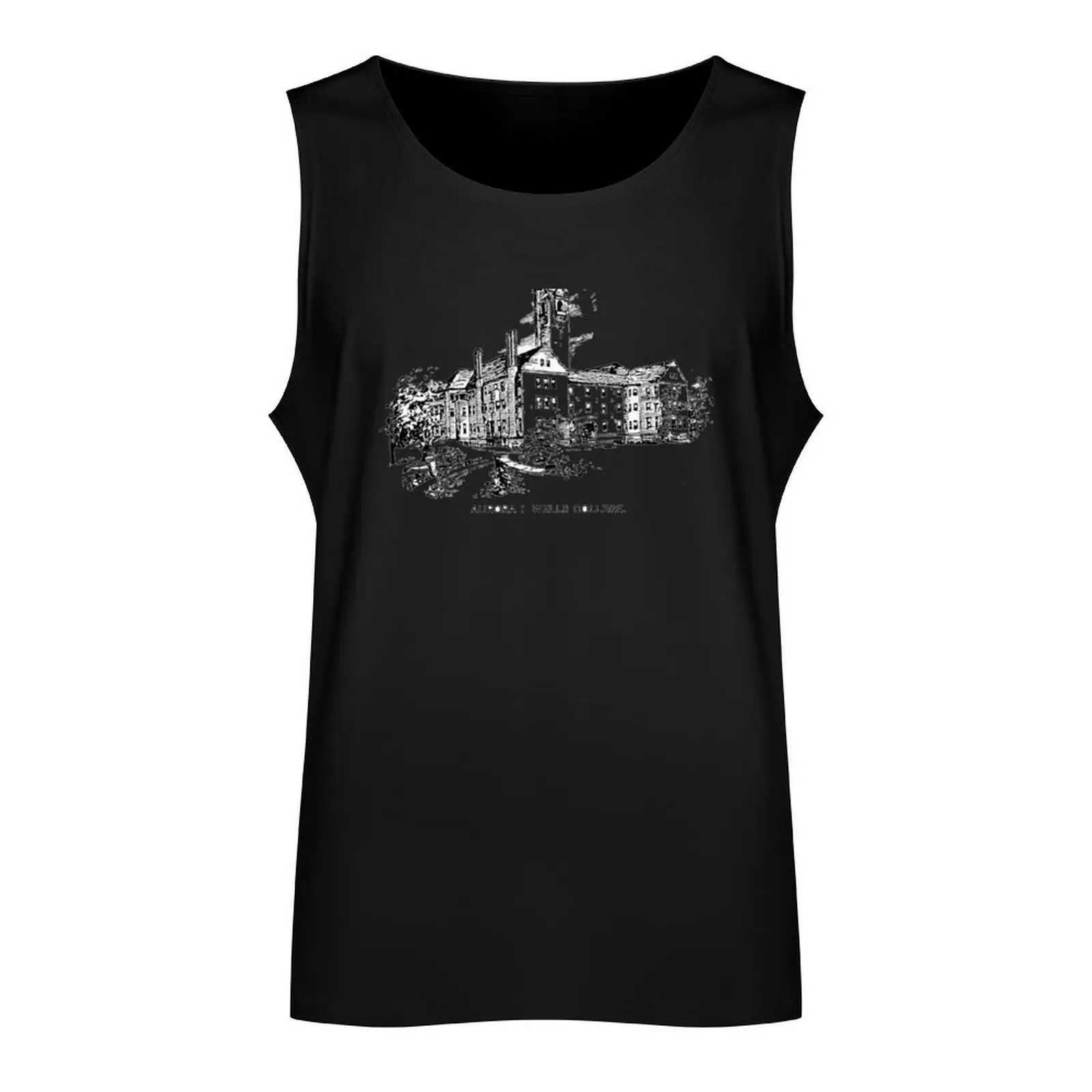 Wells College drawing from 1891 Tank Top gym men bodybuilding quick-drying t-shirt