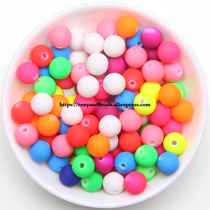 Mixed Matte Rubber Round Ball Acrylic Spacer Beads Charms 6 8 10 MM Pick Size For Jewelry Making AC9