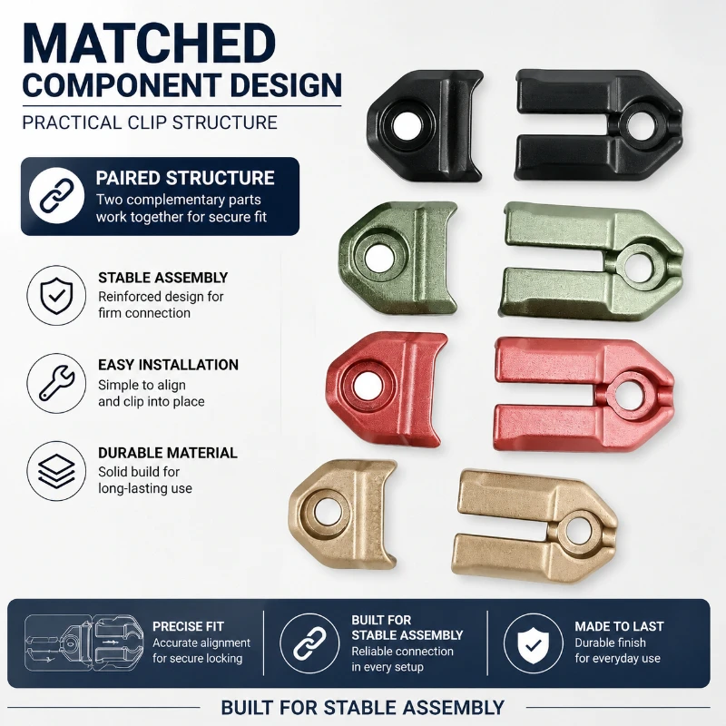 Stylish Four-color Metal Cord Locking Clip Outdoor Lighting Wire Neatening Bracket With Matching Assembly Tools