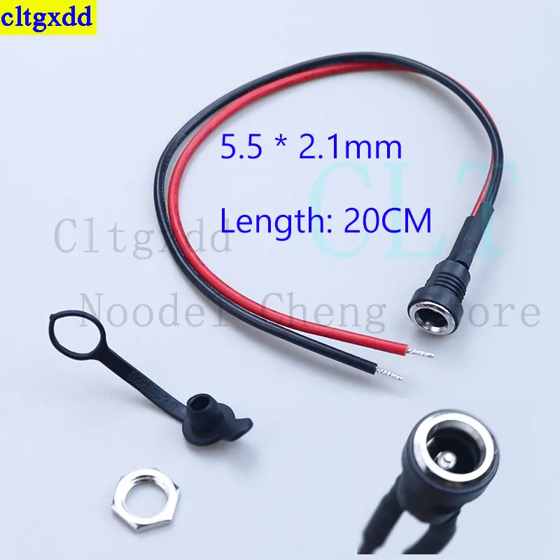Cltgxdd 1-5 Piece 5.5x2.1 mm 5.5x2.5 mm DC Female Socket Power Welding Connector Cable 5.5 * 2.1 5.5 * 2.5 DC-022B DC-022X DC-09