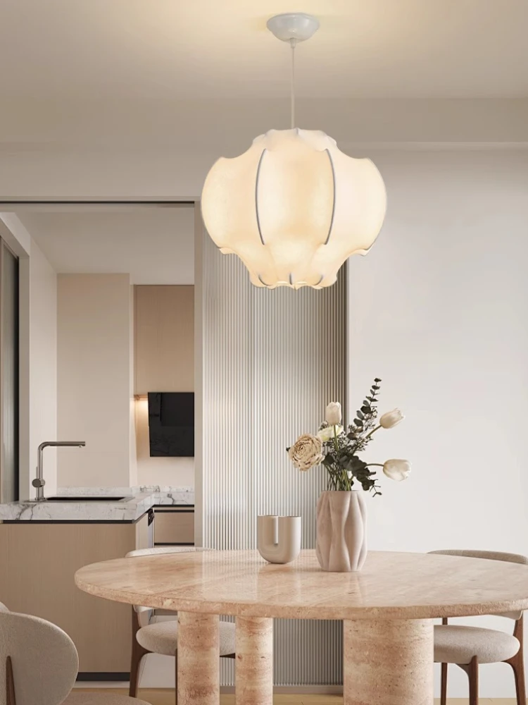 

Nakaguwabi sabi style silk pendant lamp for living room, bedroom, dining room, retro designer shop, coffee shop, bar lighting