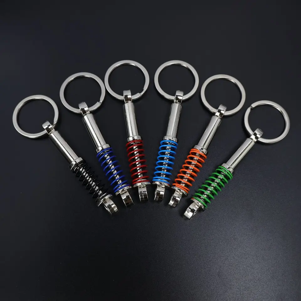 2 Pièces Porte-Clés Jante Aluminium Chromé Brillant - Accessoire Voiture Roue Avec Disque Frein Rotatif, Cadeau Homme Et Enfant