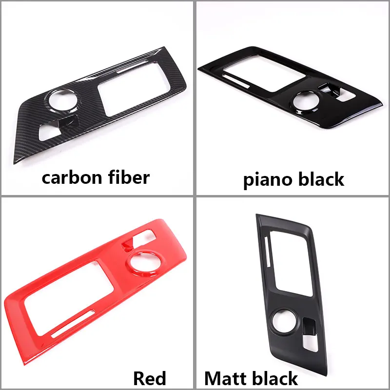 ABS Red/Carbon Fiber For Chevrolet Corvette C7 2014-2019 Car Center Gear Shift Panel Cover Trim Sticker Auto Accessories