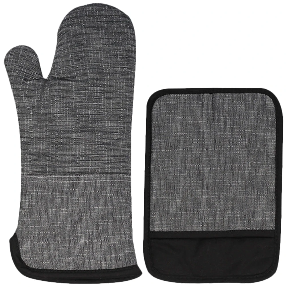 

1 комплект, термостойкие кухонные перчатки для духовки, защитный коврик для столовых приборов для приготовления пищи, выпечки, гриля, кухонная варежка для духовки, гриль, перчаточный коврик