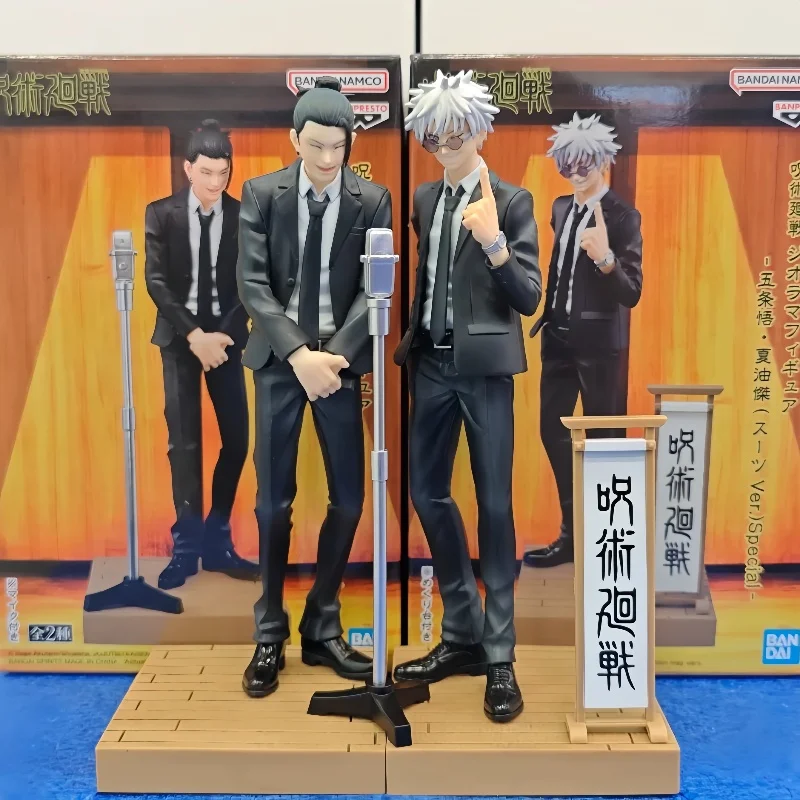 

In Stock Authentic Banpresto Anime Figure Pvc15cm Jujutsu Kaisen Diorama Figure-Satoru Gojo・Suguru Geto(Suit Ver.)Special Gift