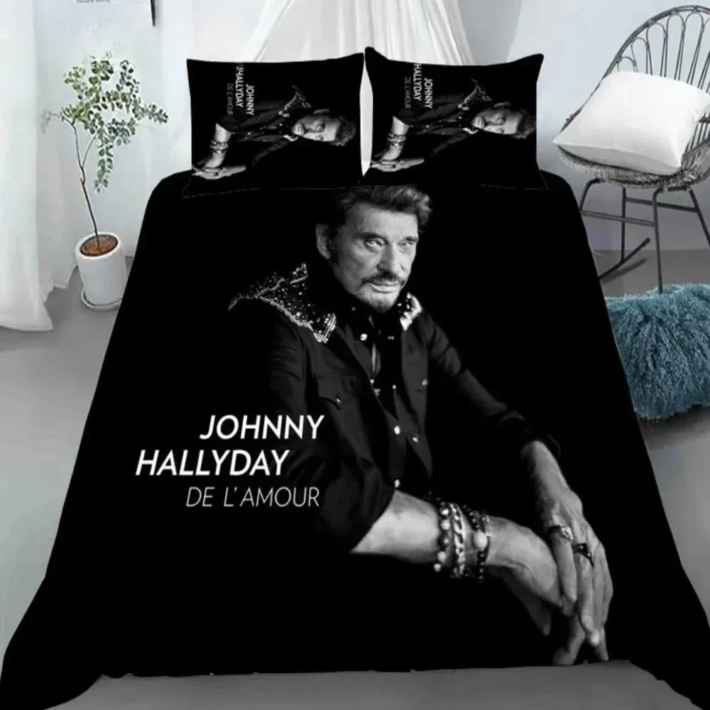 

Duvet Cover Rock Star Johnny Hallyday 3D Exquisite Digital Printing Bedding Set Comforter Bed Youth Home Decor Adult Boys Gift