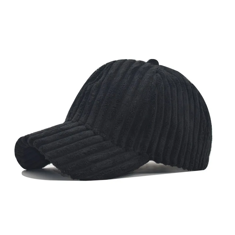 

New Hat Corduroy Baseball Cap Korean Version Versatile Plaid Cold Proof Dad Cap
