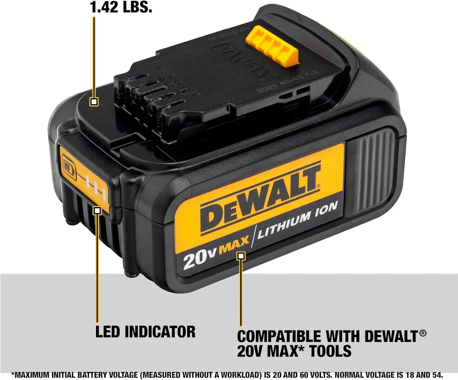 

DEWALT DCB200 3.0 Ah 20V Li-Ion Premium Battery