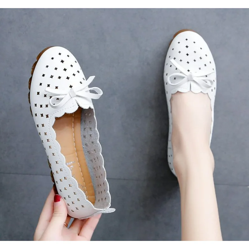 2024 New Lightweight Women Flats Soft Moccasins Women Genuine Leather Shoes Flat Shoes Woman Loafers Casual Shoe