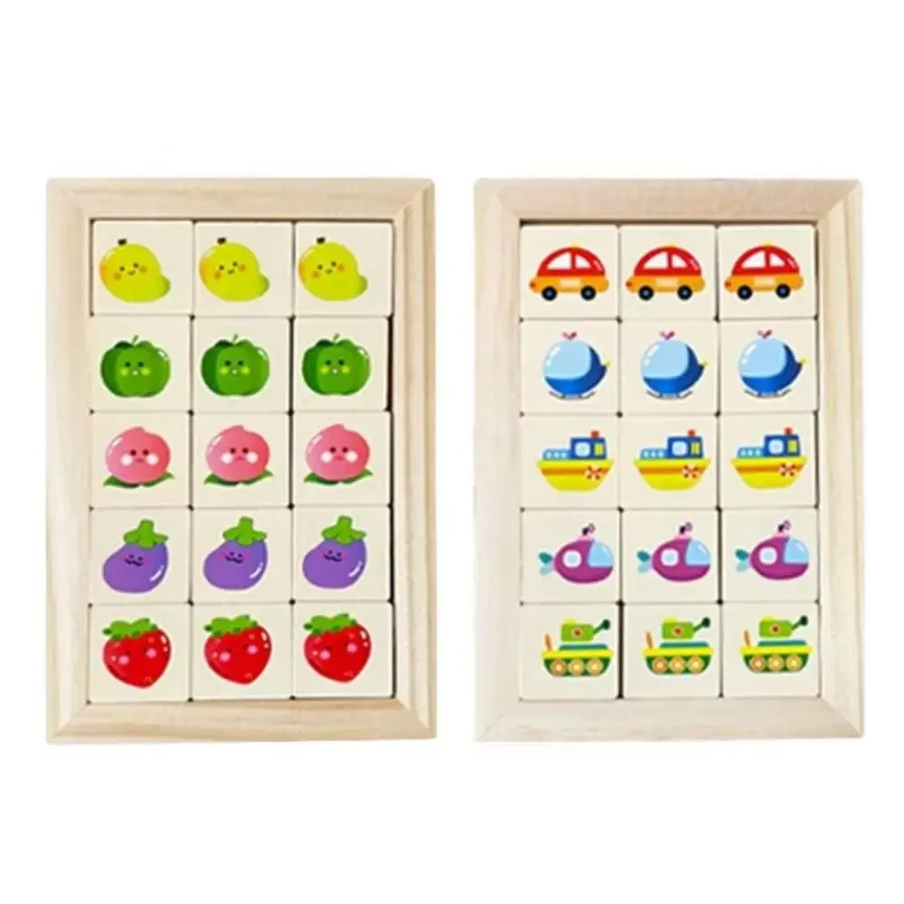 Game Blocks Animal Sliding Puzzle Games IQ Game Early Educational Moving Sliding Wooden Portable Intelligence Puzzle